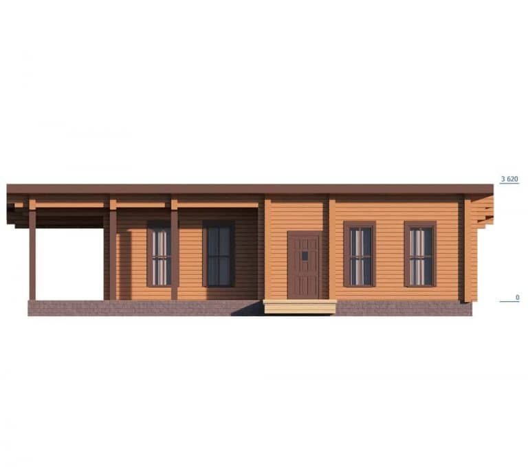 «Луховицы» — проект одноэтажного дома-бани с верандой
