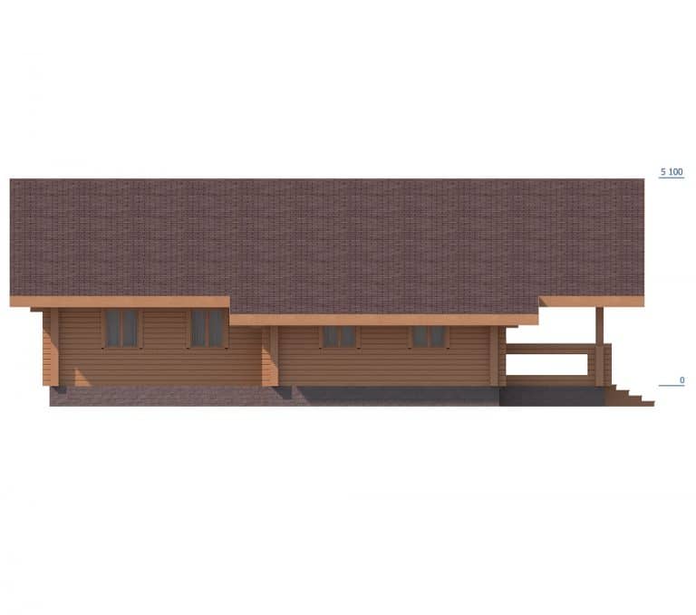 «Клин» — проект одноэтажного дома из профилированного бруса