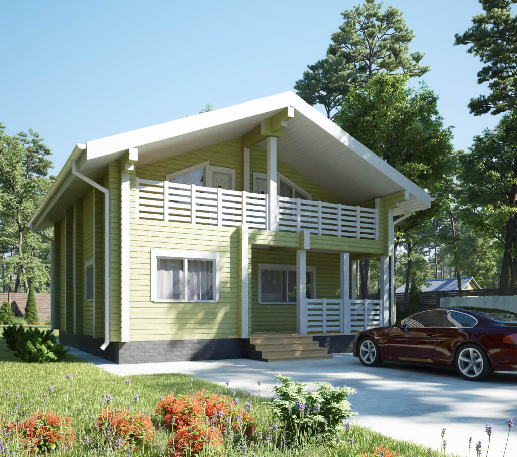 «Покров» — проект двухэтажного загородного дома из бруса