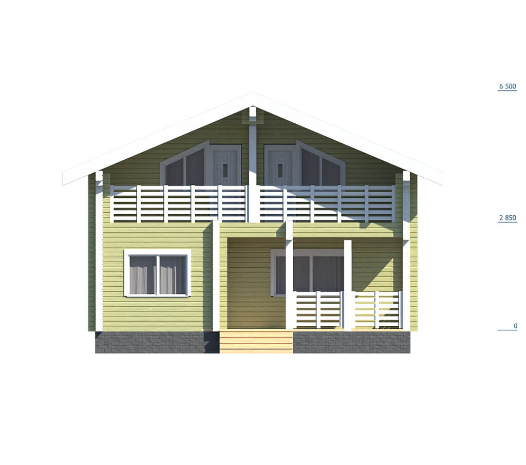 «Покров» — проект двухэтажного загородного дома из бруса