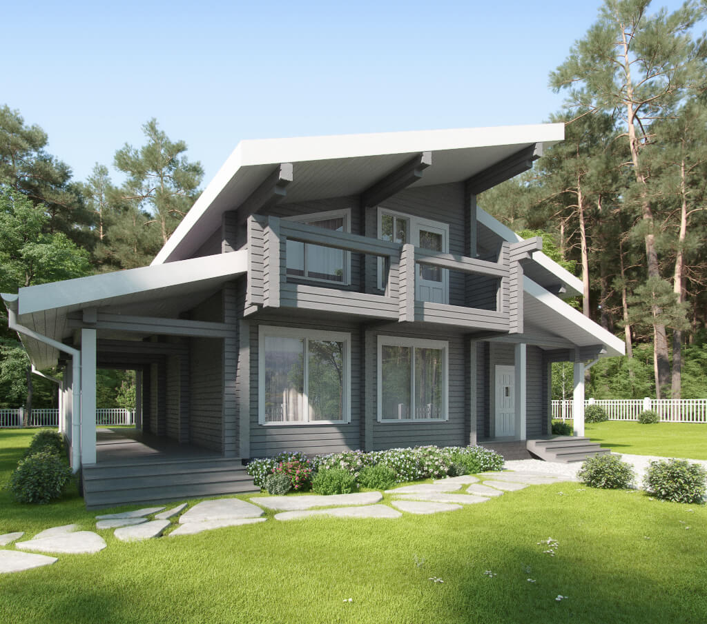 «Волоколамск» — проект двухэтажного дома из бруса