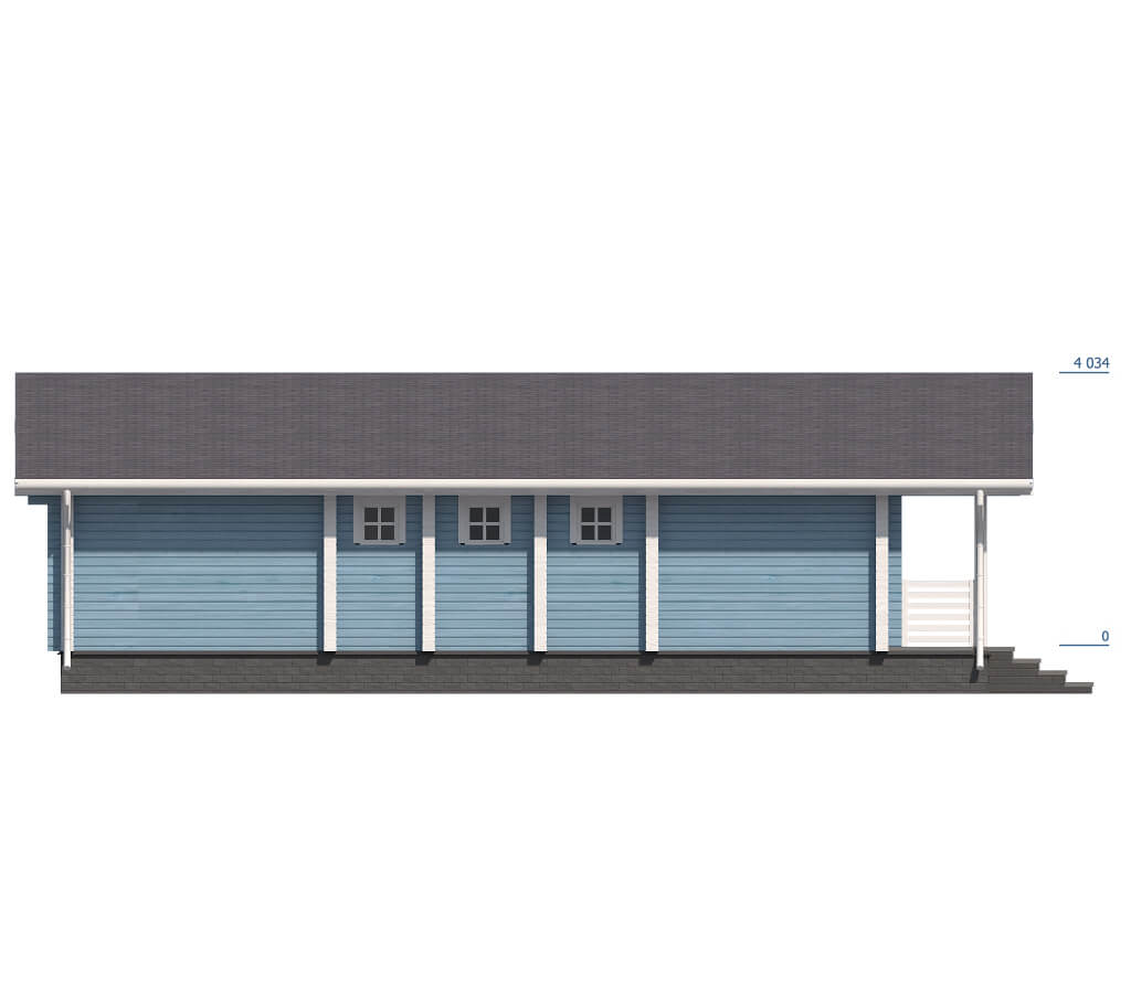 «Солнечногорск» — проект одноэтажного коттеджа для из бруса